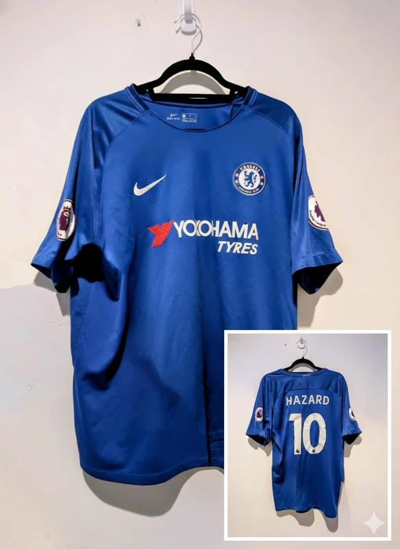 chelsea 2017/18 home jersey hazard #10 chelsea 2017/18 home jersey hazard #10