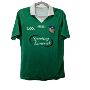 Authentic 2013 Limerick GAA home jersey ONeills green white size Large Sporting Limerick sponsor