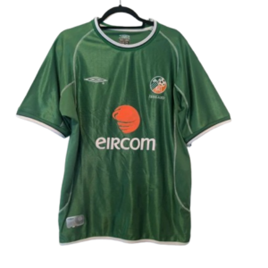 Authentic 2002 Republic of Ireland home jersey Umbro green Eircom sponsor