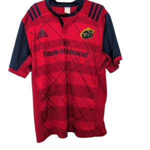 Authentic 2016 Munster Rugby home jersey Adidas red size Large Bank of Ireland sponsor