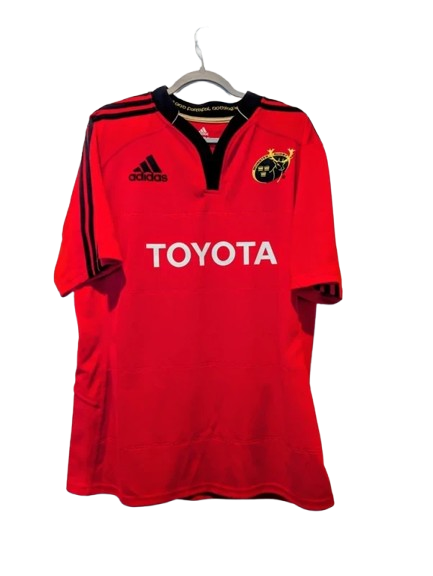 Authentic 2011 Munster Rugby home jersey Adidas red size XXL Toyota sponsor