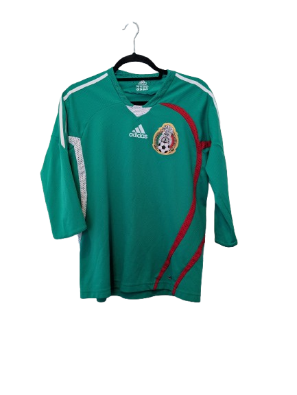 Authentic 2008 Mexico home shirt Adidas green long sleeve size XS