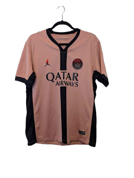 Authentic 2024 PSG x Jordan third jersey pink black size Large Qatar Airways