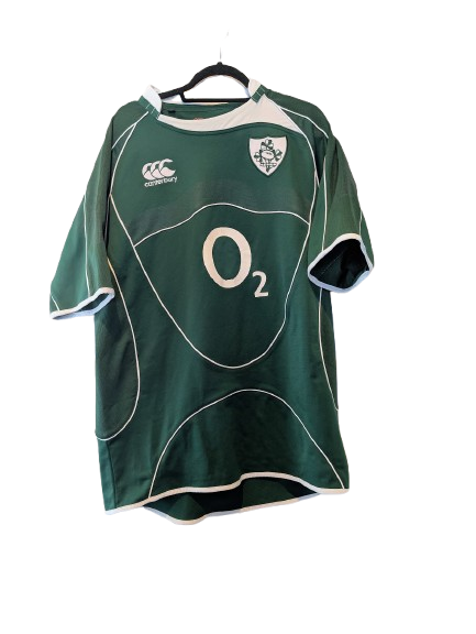 Authentic 2007 Ireland Rugby home jersey Canterbury green size XL O2 sponsor