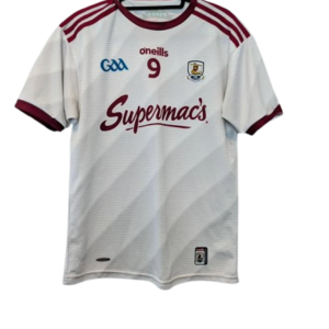 Authentic 2019 Galway GAA away jersey ONeills player issue number 9 white maroon Supermacs