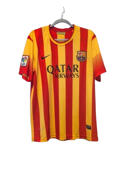 Authentic 2013 Barcelona away shirt Nike red yellow Senyera size Large 532823-703