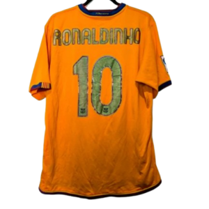 Authentic 2006 2007 Barcelona away shirt Nike orange size Large Ronaldinho 10
