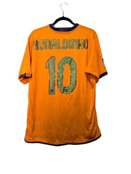 Authentic 2006 2007 Barcelona away shirt Nike orange size Large Ronaldinho 10