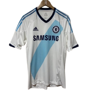 Authentic 2012 Chelsea FC away shirt Adidas white cyan sash size Large Samsung sponsor