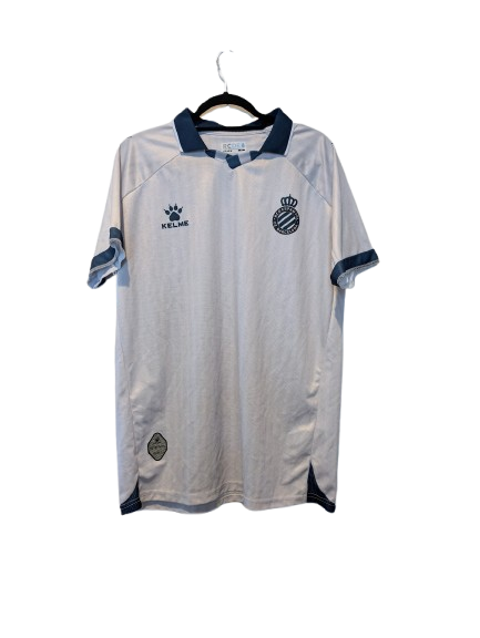 Authentic 2025 RCD Espanyol away shirt Kelme light beige white size XL navy collar