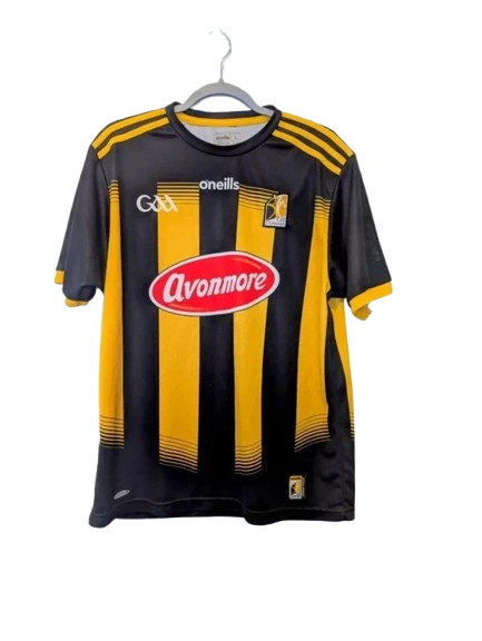 Authentic 2020 Kilkenny GAA home jersey ONeills black amber stripes size Large Avonmore