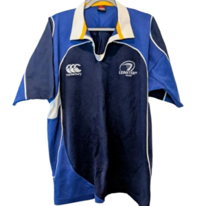 Authentic 2005 Leinster Rugby training jersey Canterbury navy royal blue yellow collar size XL