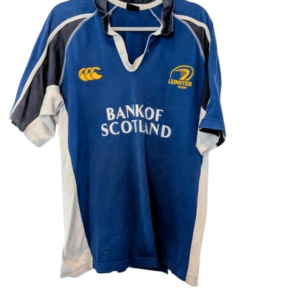 Authentic 2005 Leinster Rugby home jersey Canterbury blue size Large Bank of Ireland white collar