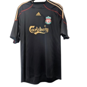 Authentic 2009 2010 Liverpool away shirt Adidas black gold Carlsberg sponsor size Large