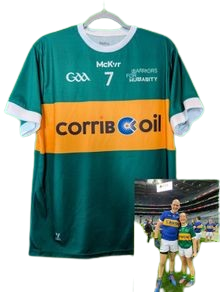 Authentic match worn Warriors for Humanity Kerry style GAA jersey McKeever size Large Lauren Guilfoyle Corrib Oil