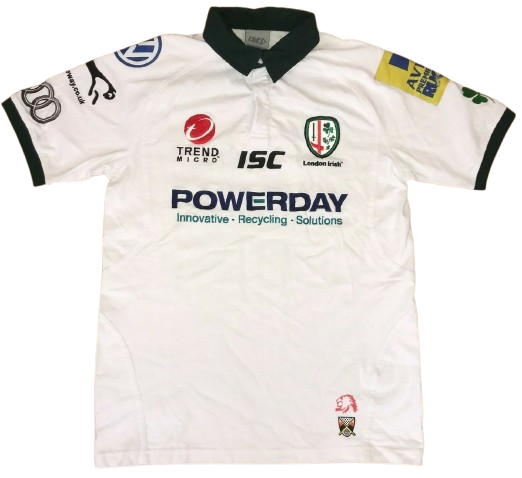 Authentic 2011 London Irish rugby jersey ISC green white size Large