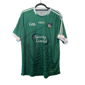 Authentic 2017/18 Limerick GAA home jersey ONeills green size Large Sporting Limerick King Johns Castle