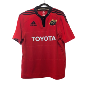 Authentic 2011 Munster Rugby home jersey Adidas red size Large Toyota sponsor