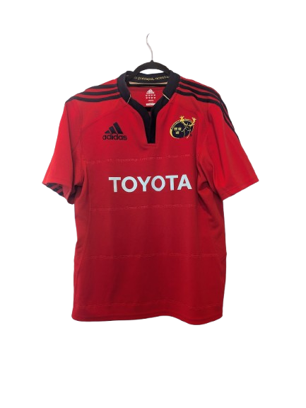 Authentic 2011 Munster Rugby home jersey Adidas red size Large Toyota sponsor