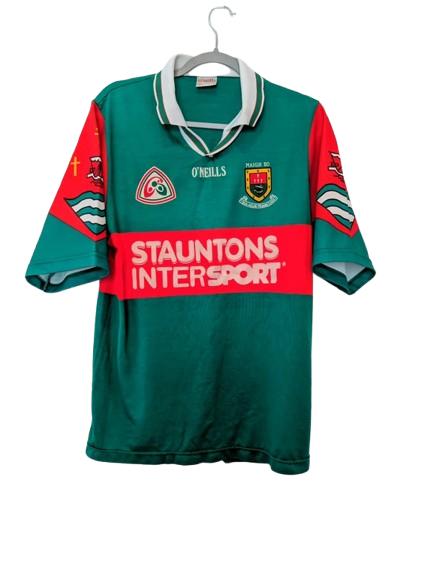 Authentic 1998 Mayo GAA home jersey ONeills green red size Medium Stauntons Intersport