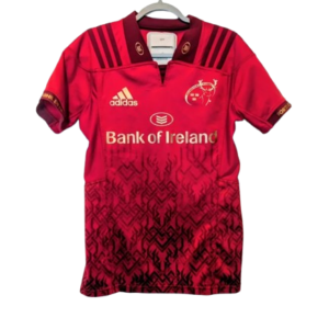 Authentic 2017 Munster Rugby player issue jersey Adidas red internal GPS pouch size 7