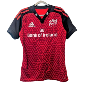 Authentic 2022 Munster Rugby home jersey Adidas red size Medium Bank of Ireland