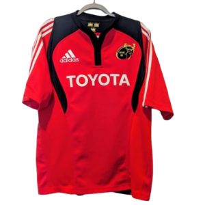 Authentic 2007 Munster Rugby home jersey Adidas red navy size Large Toyota sponsor
