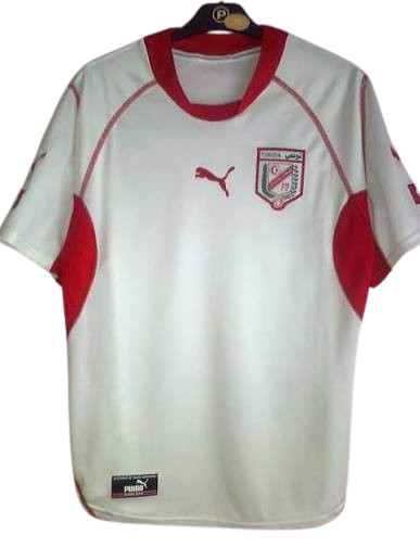 Authentic 2002 Tunisia home football shirt Puma white red size Large