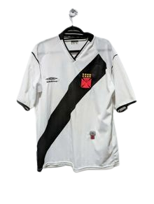 Authentic 2002 Vasco da Gama away shirt Umbro white black sash size Large