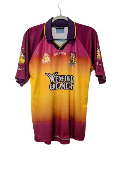 Authentic 2004 Wexford GAA home jersey Gaelic Gear purple gold size Large Wexford Creamery