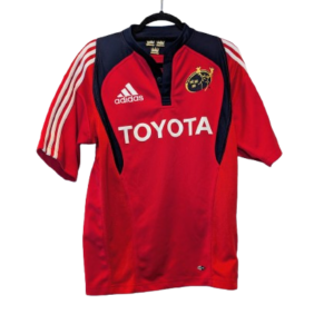 Authentic 2007 Munster Rugby home jersey Adidas red size Small Toyota sponsor